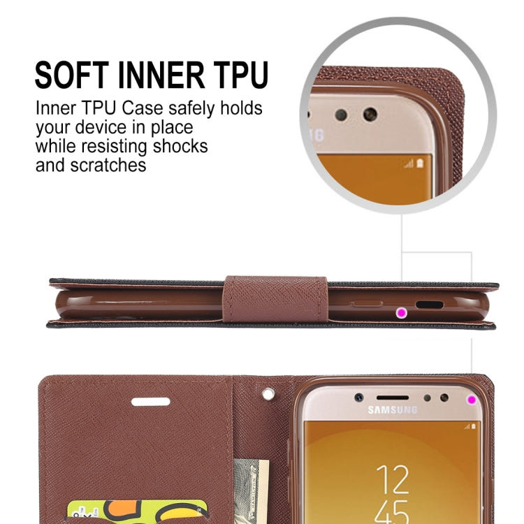 GOOSPERY FANCY DIARY Horizontal Flip PU Leather Case for Galaxy J7 (2017) (EU Version), with Card Slots & Holder