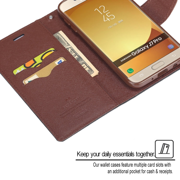 GOOSPERY FANCY DIARY Horizontal Flip PU Leather Case for Galaxy J7 (2017) (EU Version), with Card Slots & Holder
