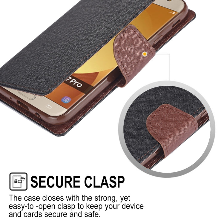 GOOSPERY FANCY DIARY Horizontal Flip PU Leather Case for Galaxy J7 (2017) (EU Version), with Card Slots & Holder