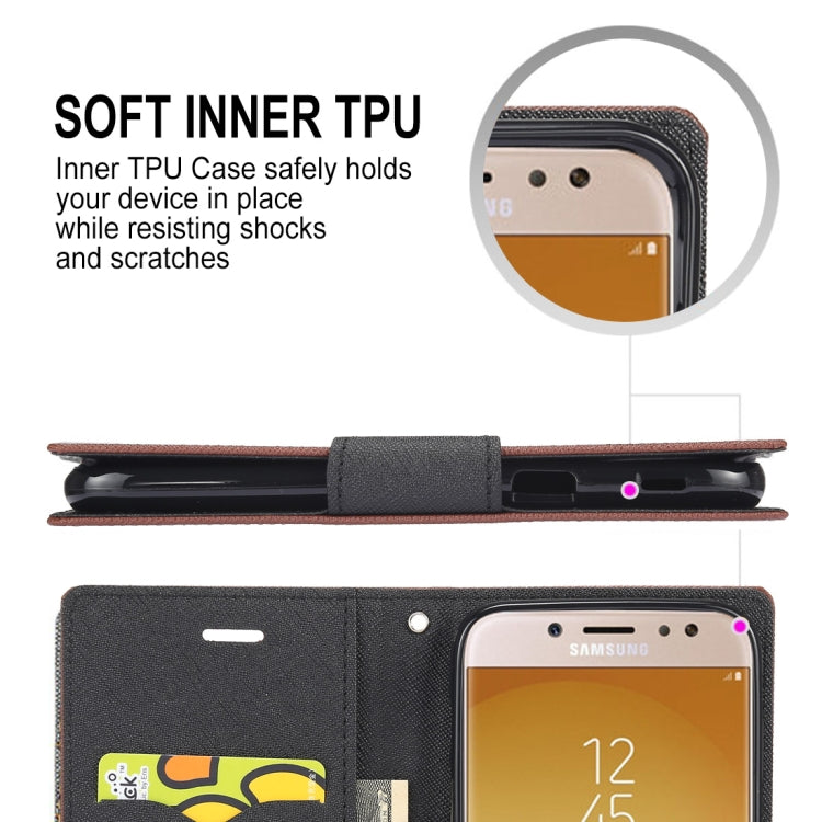 GOOSPERY FANCY DIARY Horizontal Flip PU Leather Case for Galaxy J7 (2017) (EU Version), with Card Slots & Holder