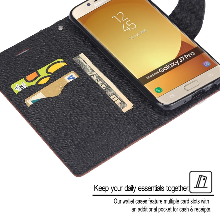 GOOSPERY FANCY DIARY Horizontal Flip PU Leather Case for Galaxy J7 (2017) (EU Version), with Card Slots & Holder