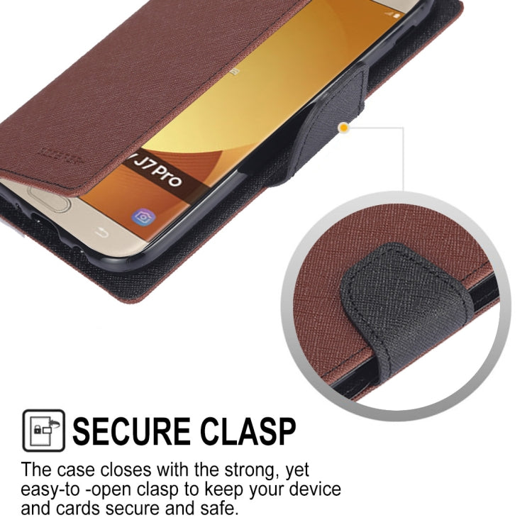 GOOSPERY FANCY DIARY Horizontal Flip PU Leather Case for Galaxy J7 (2017) (EU Version), with Card Slots & Holder