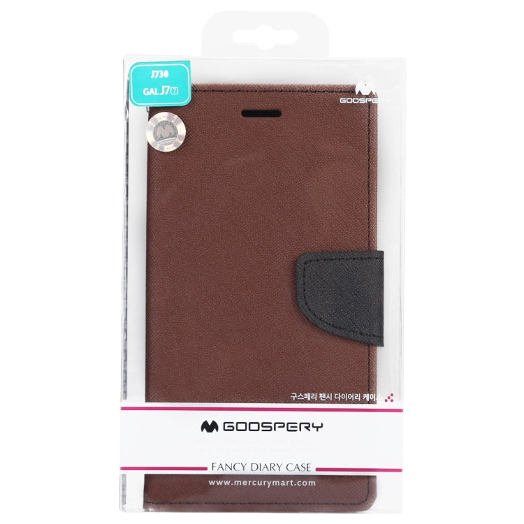 GOOSPERY FANCY DIARY Horizontal Flip PU Leather Case for Galaxy J7 (2017) (EU Version), with Card Slots & Holder
