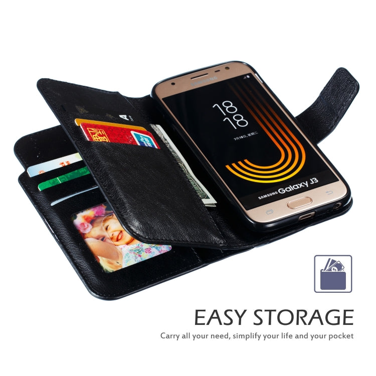 Litchi Texture Horizontal Flip Leather Case for Galaxy J330, with Holder & Nine Card Slots & Wallet