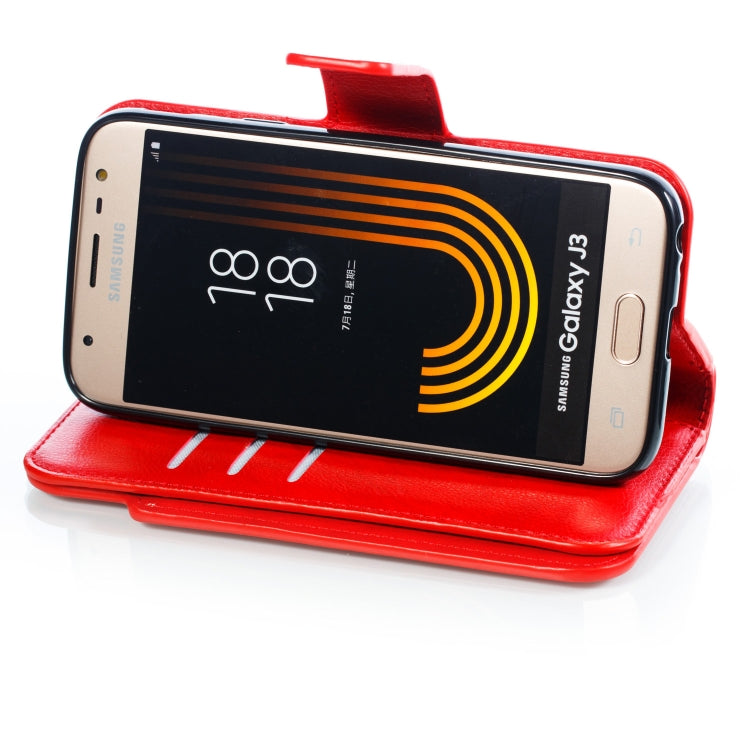 Litchi Texture Horizontal Flip Leather Case for Galaxy J330, with Holder & Nine Card Slots & Wallet