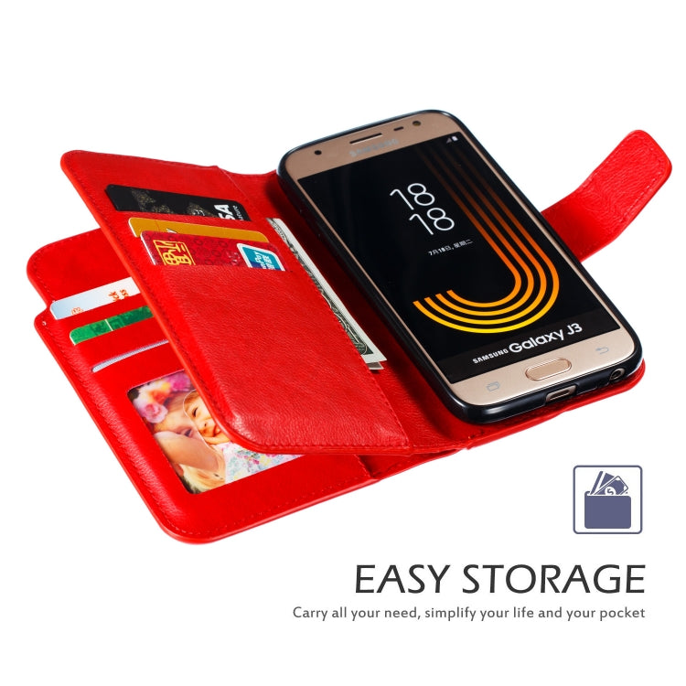 Litchi Texture Horizontal Flip Leather Case for Galaxy J330, with Holder & Nine Card Slots & Wallet