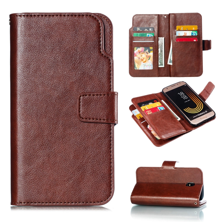 Litchi Texture Horizontal Flip Leather Case for Galaxy J330, with Holder & Nine Card Slots & Wallet