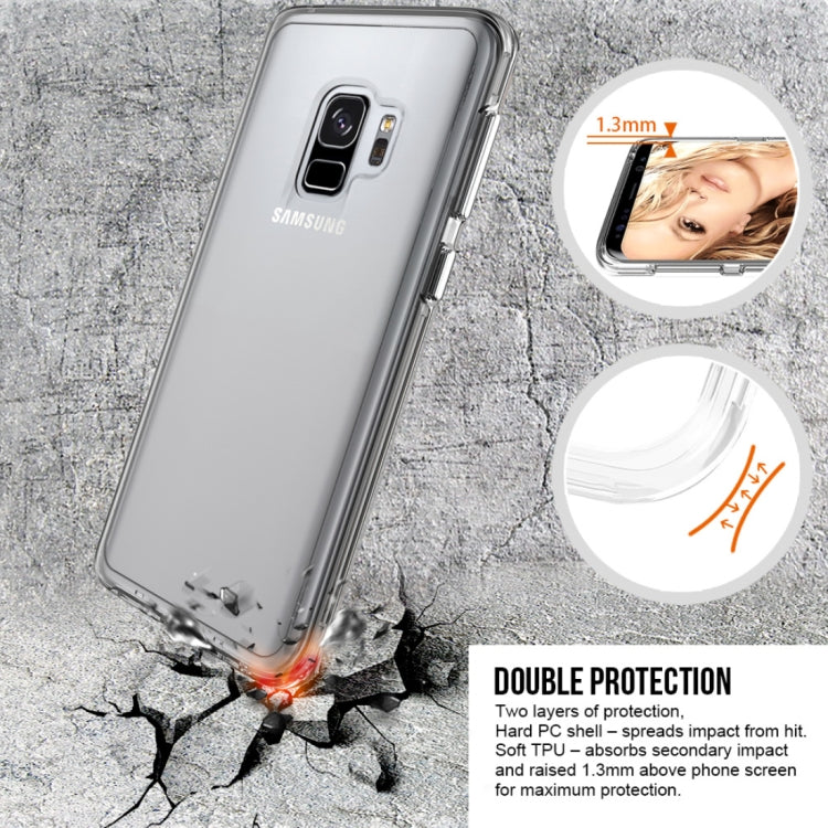 For Galaxy S9 TPU + PC Protective Back Cover Case with Plated Buttons (Transparent)