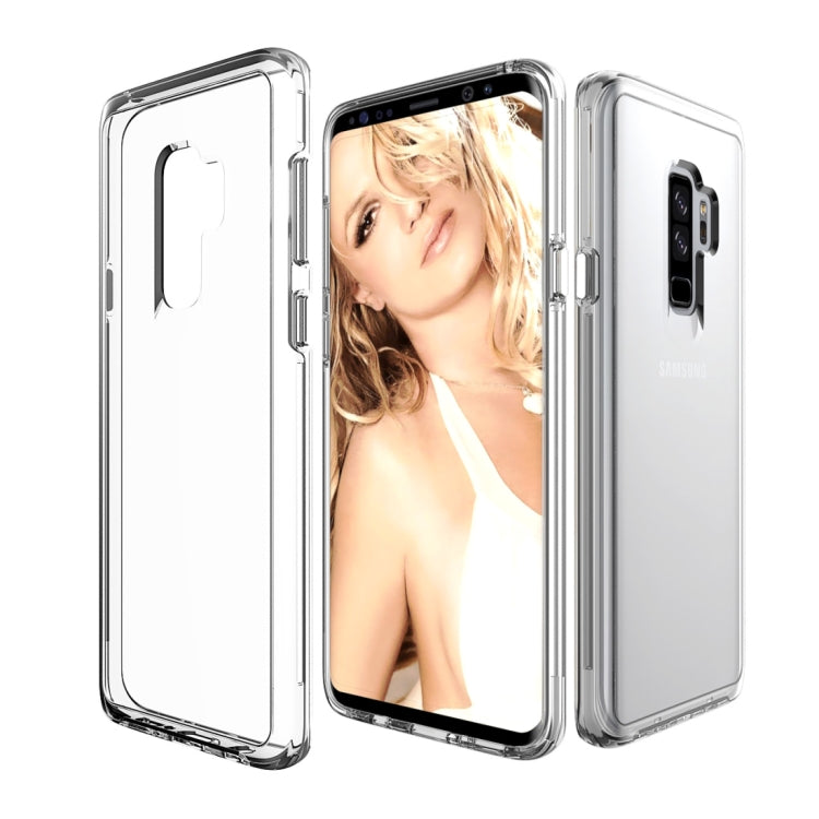 For Galaxy S9+ TPU + PC Protective Back Cover Case with Plated Buttons (Transparent)