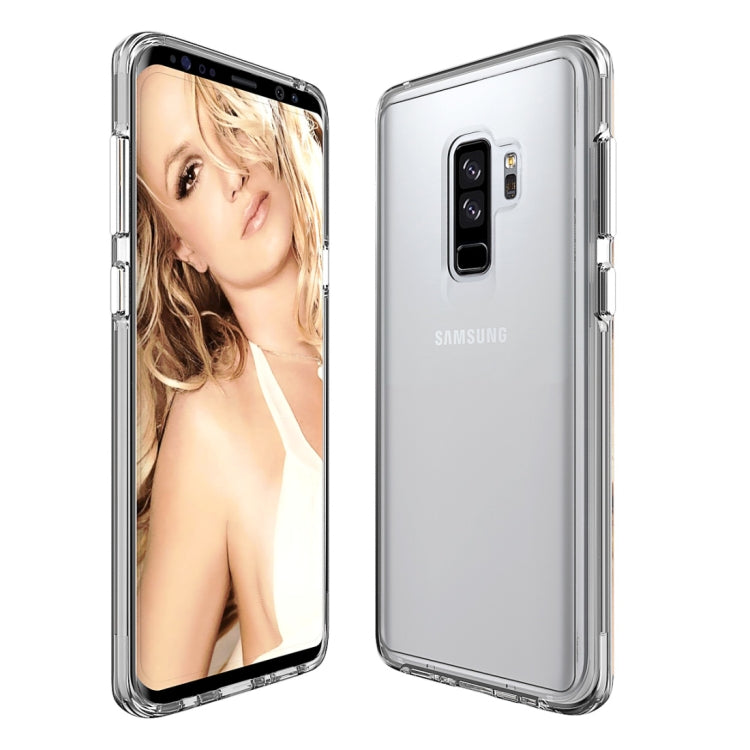 For Galaxy S9+ TPU + PC Protective Back Cover Case with Plated Buttons (Transparent)