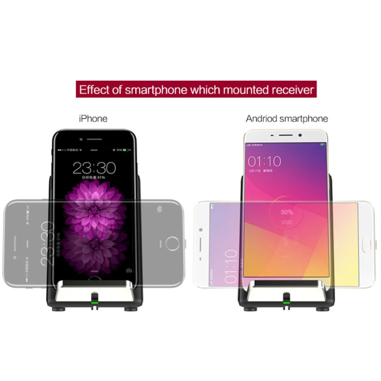 F18 Output 5V 1.2A Qi Standard Wireless Charger, PC+ABS Materials Two Coils Vertical Fast Wireless Charger, For iPhone, Galaxy, Huawei, Xiaomi, LG, HTC and Other Smart Phones