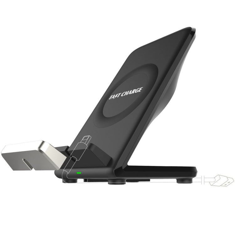 F18 Output 5V 1.2A Qi Standard Wireless Charger, PC+ABS Materials Two Coils Vertical Fast Wireless Charger, For iPhone, Galaxy, Huawei, Xiaomi, LG, HTC and Other Smart Phones