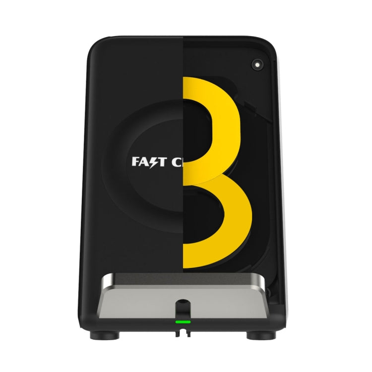 F18 Output 5V 1.2A Qi Standard Wireless Charger, PC+ABS Materials Two Coils Vertical Fast Wireless Charger, For iPhone, Galaxy, Huawei, Xiaomi, LG, HTC and Other Smart Phones