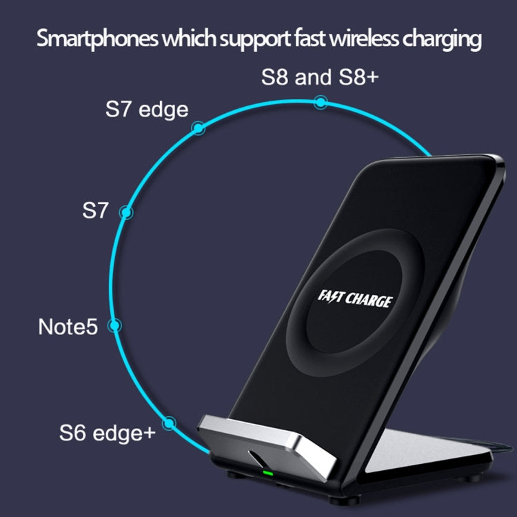 F18 Output 5V 1.2A Qi Standard Wireless Charger, PC+ABS Materials Two Coils Vertical Fast Wireless Charger, For iPhone, Galaxy, Huawei, Xiaomi, LG, HTC and Other Smart Phones