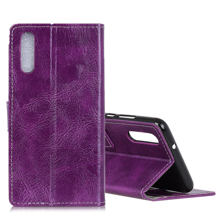 Retro Crazy Horse Texture Horizontal Flip Leather Case for Galaxy A50, with Holder & Card Slots & Photo Frame