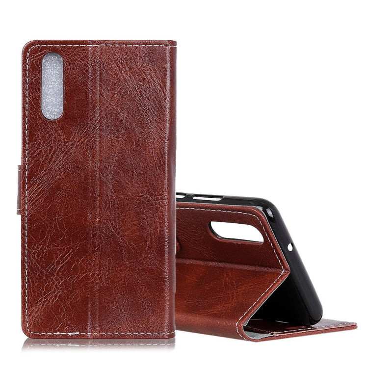 Retro Crazy Horse Texture Horizontal Flip Leather Case for Galaxy A50, with Holder & Card Slots & Photo Frame