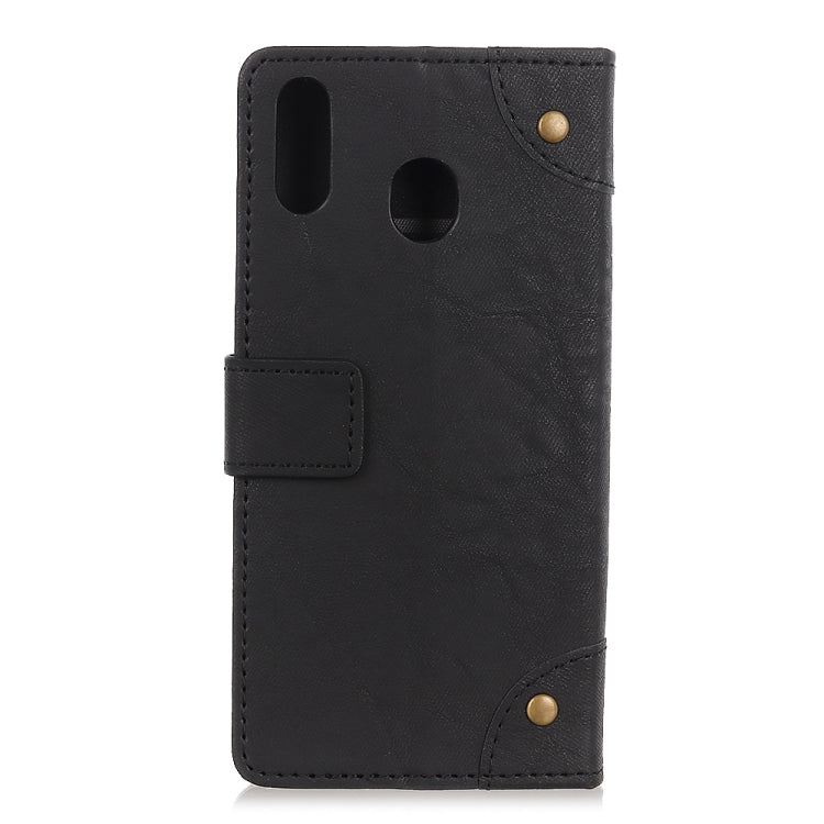 Copper Buckle Retro Crazy Horse Texture Horizontal Flip Leather Case for Galaxy A20 / A30, with Holder & Card Slots & Wallet