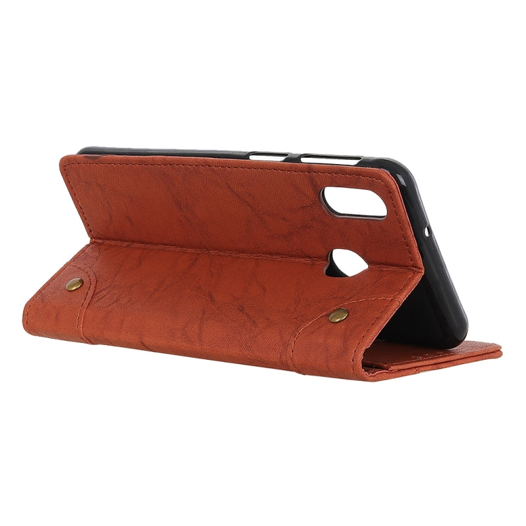 Copper Buckle Retro Crazy Horse Texture Horizontal Flip Leather Case for Galaxy A20 / A30, with Holder & Card Slots & Wallet