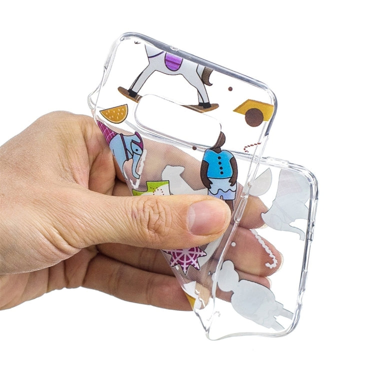 Puppet Toys Pattern Transparent TPU Protective Case for Galaxy S10e