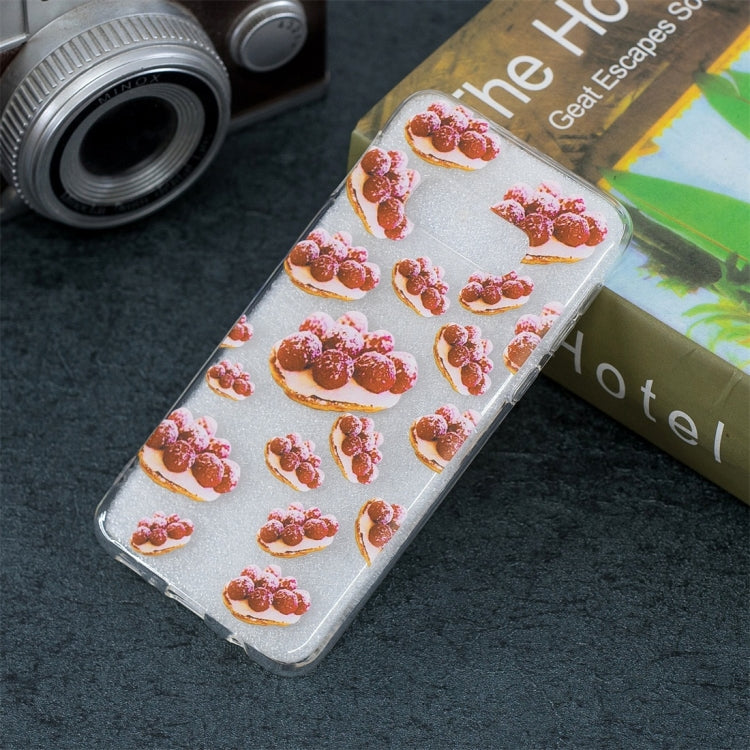 Strawberry Pie Pattern Transparent TPU Protective Case for Galaxy S10e