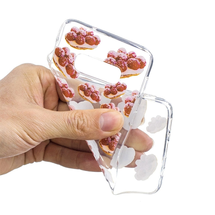 Strawberry Pie Pattern Transparent TPU Protective Case for Galaxy S10e