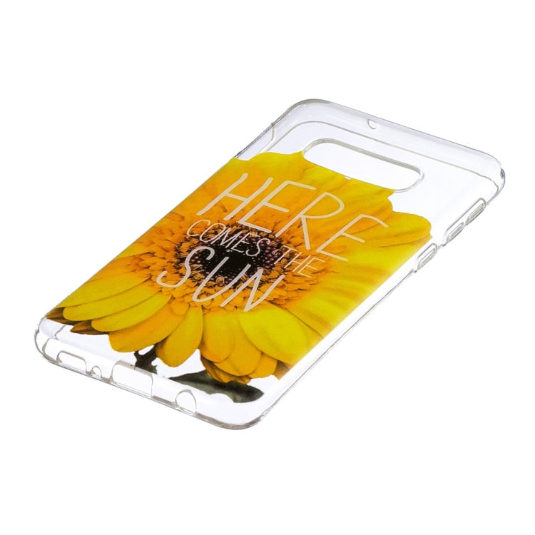 Sunflower Pattern Transparent TPU Protective Case for Galaxy S10e