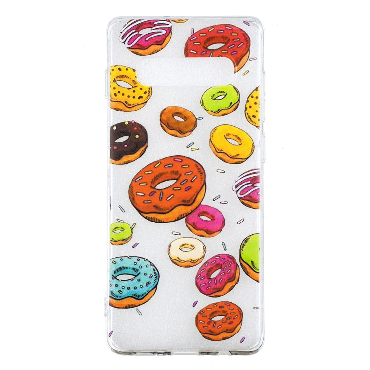 Doughnut Pattern Transparent TPU Protective Case for Galaxy S10 Plus