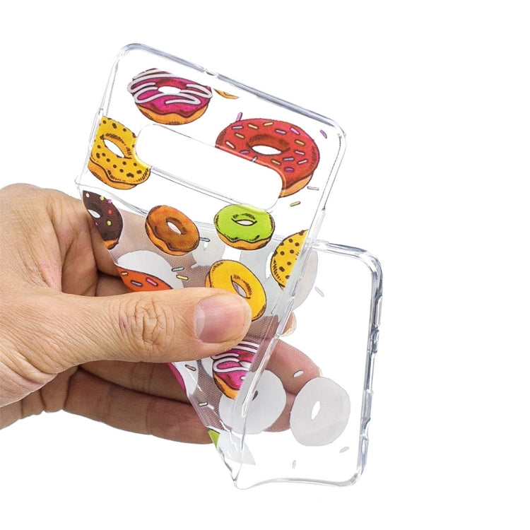 Doughnut Pattern Transparent TPU Protective Case for Galaxy S10 Plus