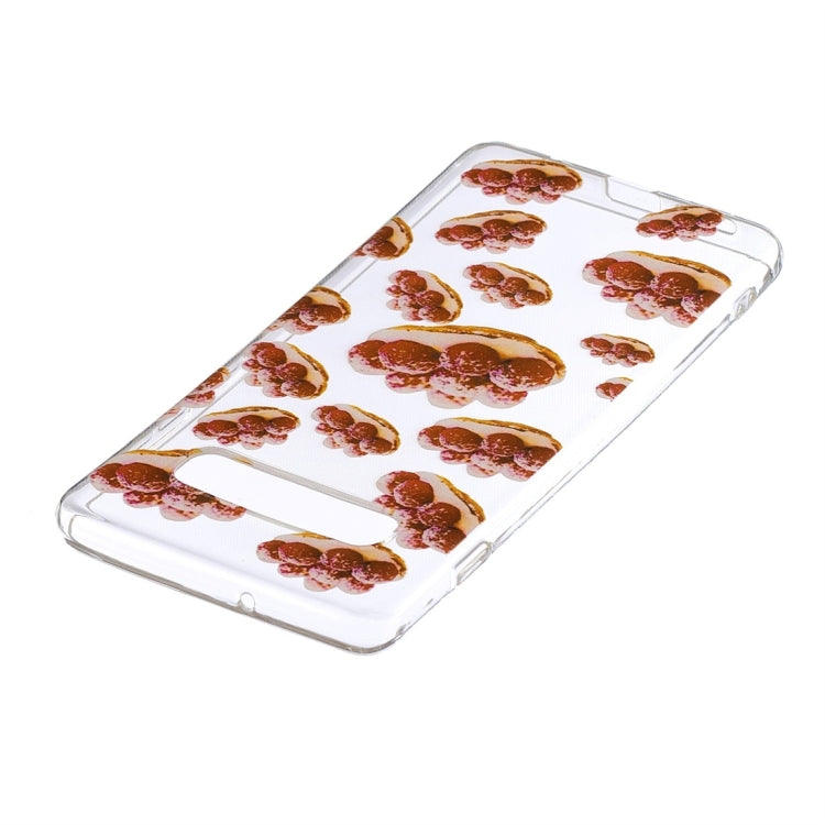 Strawberry Pie Pattern Transparent TPU Protective Case for Galaxy S10 Plus