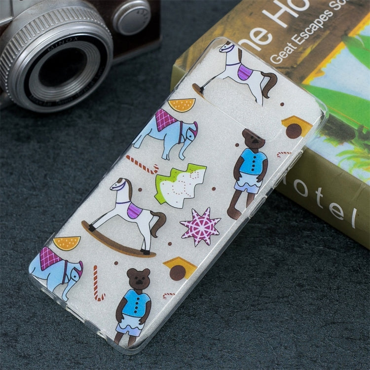 Puppet Toys Pattern Transparent TPU Protective Case for Galaxy S10 Plus