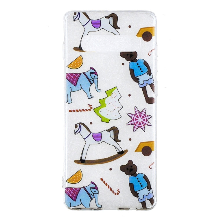 Puppet Toys Pattern Transparent TPU Protective Case for Galaxy S10 Plus