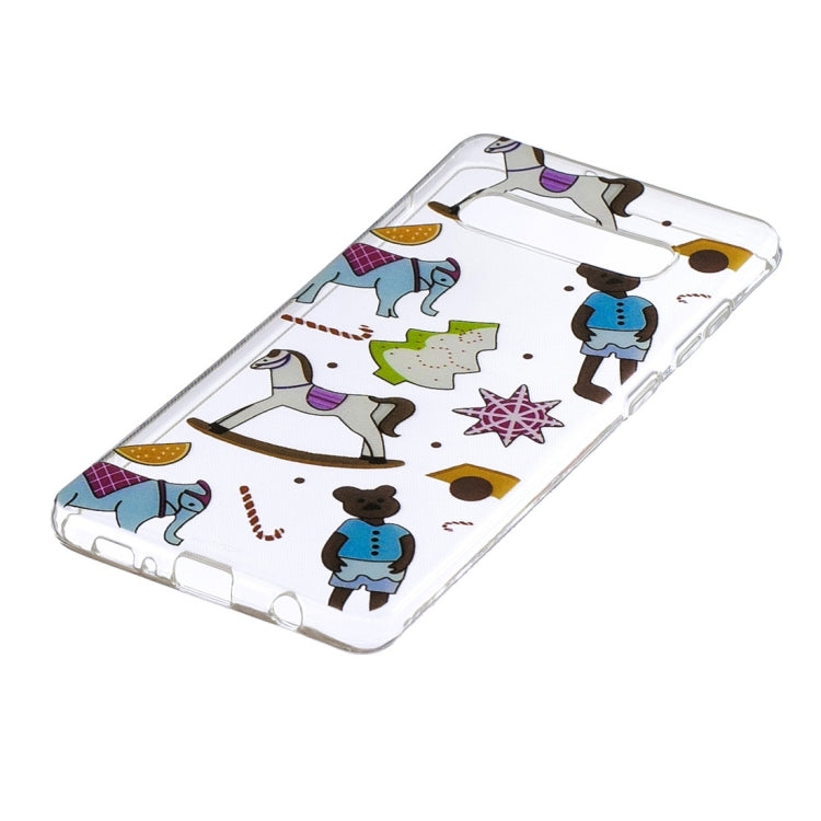 Puppet Toys Pattern Transparent TPU Protective Case for Galaxy S10 Plus