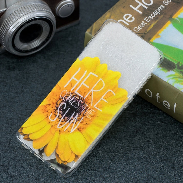 Sunflower Pattern Transparent TPU Protective Case for Galaxy S10 Plus