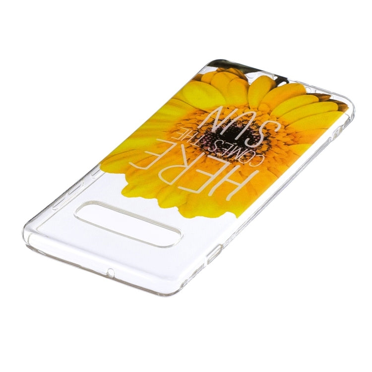 Sunflower Pattern Transparent TPU Protective Case for Galaxy S10 Plus