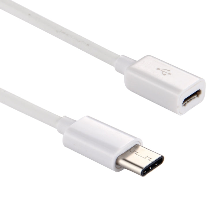 10 cm Micro USB Female to USB-C / Type-C Male Adapter Cable, For Galaxy S8 & S8 + / LG G6 / Huawei P10 & P10 Plus / Oneplus 5 / Xiaomi Mi6 & Max 2 /and other Smartphones(White)