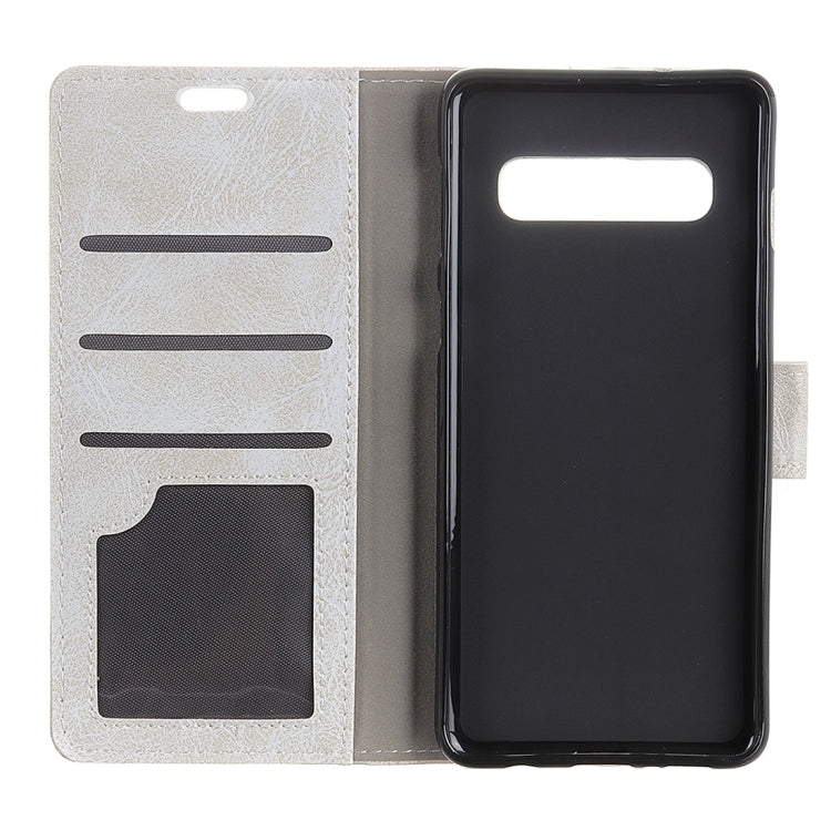 Retro Crazy Horse Texture Horizontal Flip Leather Case for Samsung Galaxy S10 Plus, with Holder & Card Slots & Photo Frame