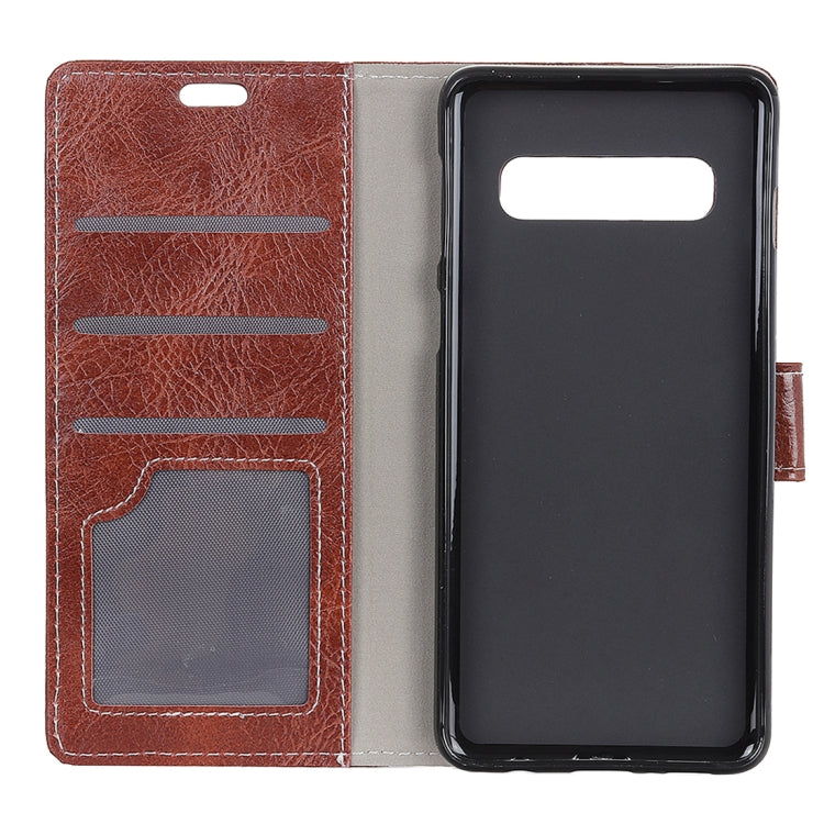 Retro Crazy Horse Texture Horizontal Flip Leather Case for Samsung Galaxy S10, with Holder & Card Slots & Photo Frame