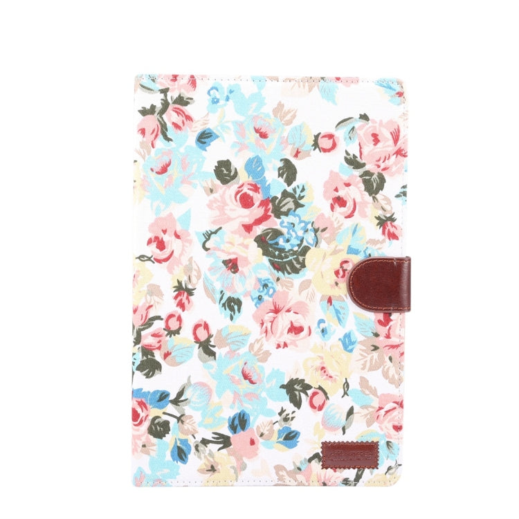 For Galaxy Tab S6 10.5 T860 Dibase Flower Pattern Cloth Surface Horizontal Flip PC + PU Leather Case with Holder & Card Slots & Sleep / Wake-up Function (White)