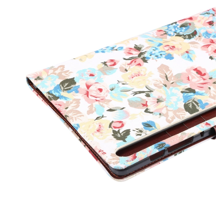 For Galaxy Tab S6 10.5 T860 Dibase Flower Pattern Cloth Surface Horizontal Flip PC + PU Leather Case with Holder & Card Slots & Sleep / Wake-up Function (White)