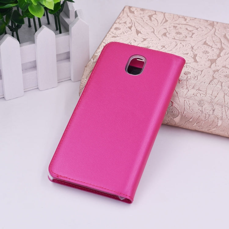 For Galaxy J3 (2017) (EU Version) PU+PC Horizontal Flip Leather Case with Call Display ID