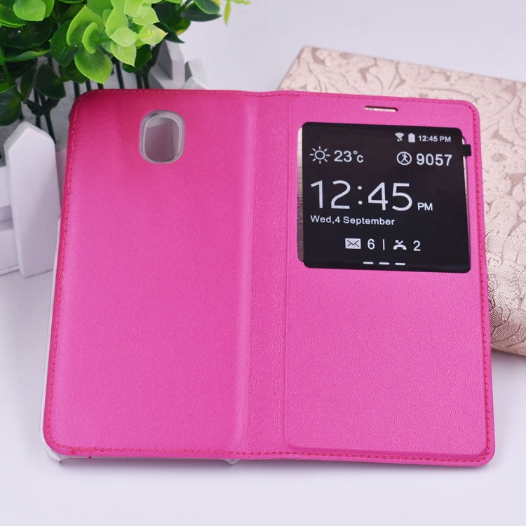 For Galaxy J3 (2017) (EU Version) PU+PC Horizontal Flip Leather Case with Call Display ID
