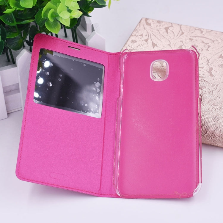 For Galaxy J3 (2017) (EU Version) PU+PC Horizontal Flip Leather Case with Call Display ID