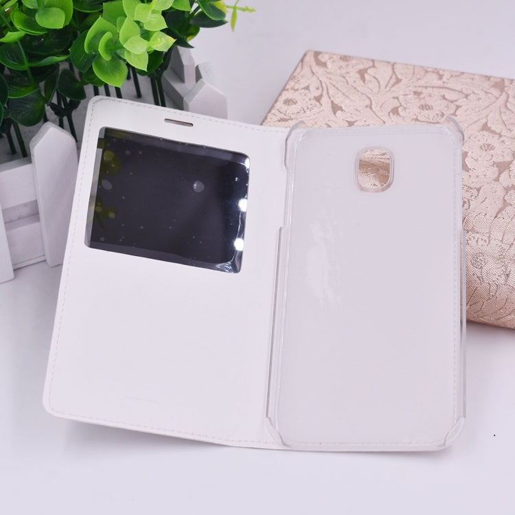 For Galaxy J3 (2017) (EU Version) PU+PC Horizontal Flip Leather Case with Call Display ID
