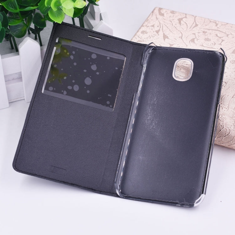 For Galaxy J5 (2017) (EU Version) PU+PC Horizontal Flip Leather Case with Call Display ID