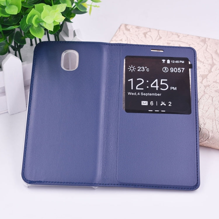 For Galaxy J5 (2017) (EU Version) PU+PC Horizontal Flip Leather Case with Call Display ID