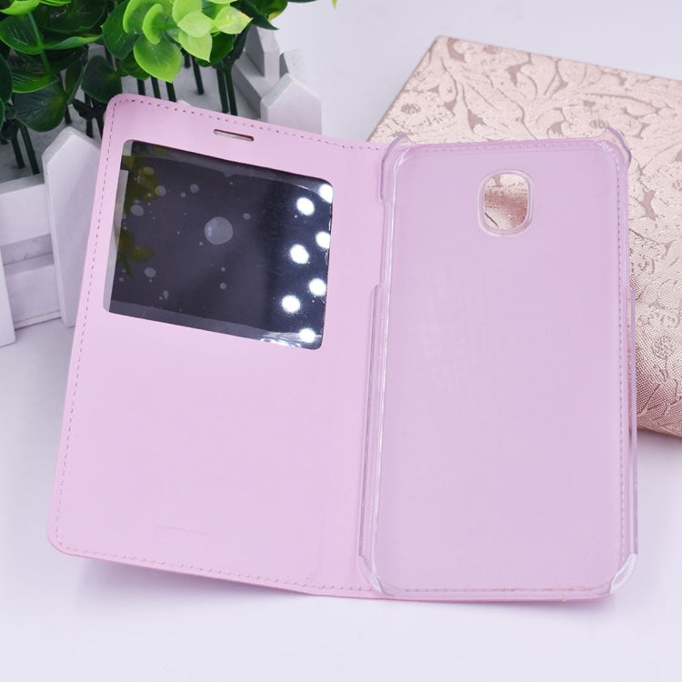 For Galaxy J5 (2017) (EU Version) PU+PC Horizontal Flip Leather Case with Call Display ID