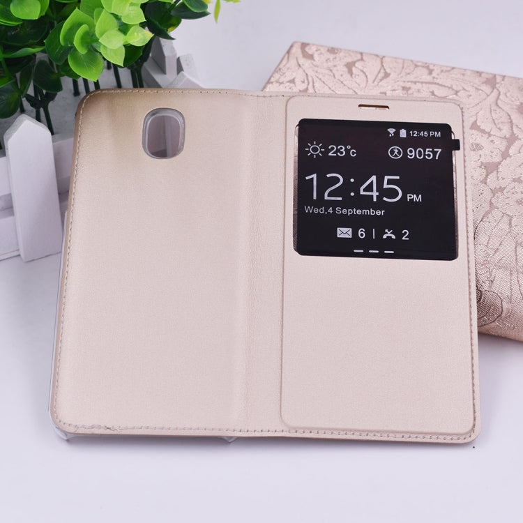 For Galaxy J5 (2017) (EU Version) PU+PC Horizontal Flip Leather Case with Call Display ID