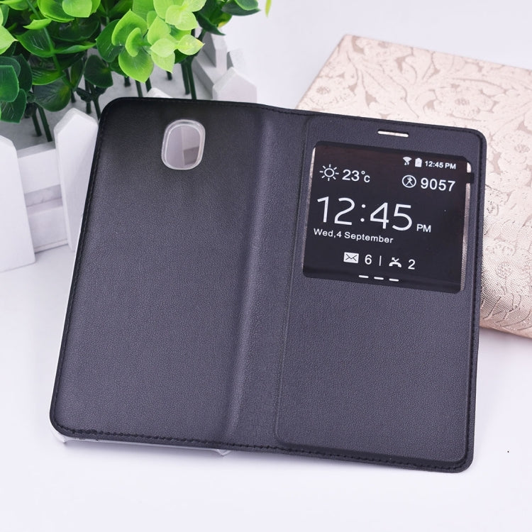 For Galaxy J7 (2017) (EU Version) PU+PC Horizontal Flip Leather Case with Call Display ID