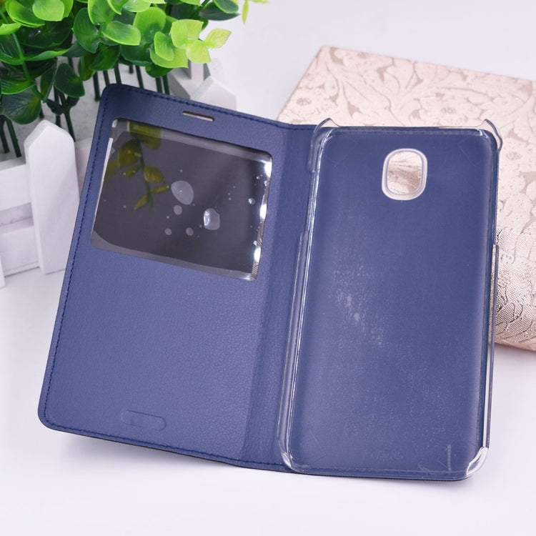 For Galaxy J7 (2017) (EU Version) PU+PC Horizontal Flip Leather Case with Call Display ID