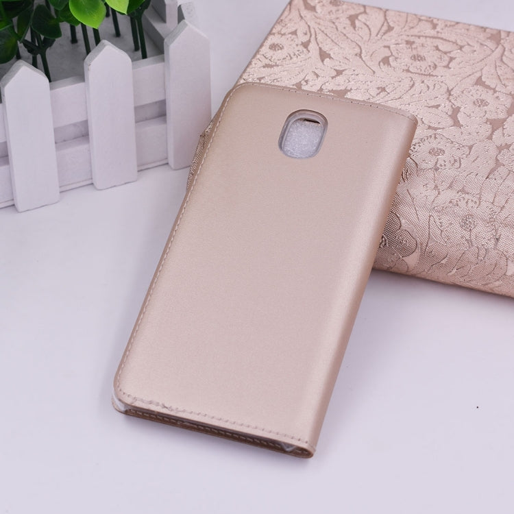 For Galaxy J7 (2017) (EU Version) PU+PC Horizontal Flip Leather Case with Call Display ID